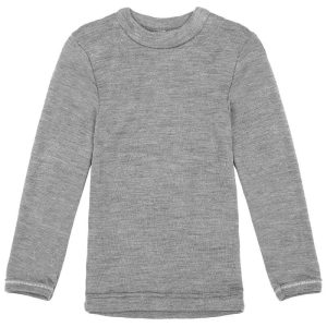 Engel Natur Blus - Ekologisk ull/silke - Gråmelerad