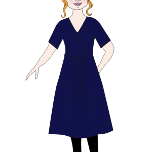 Klänning omlottklänning Astrid, enfärgad marin