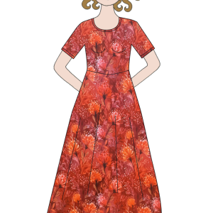 Klänning Brita, röd Grevilla