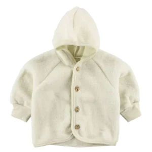 Engel Natur Cardigan/Jacka med huva - Naturell