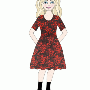 Förhandsbokning, Vildaklänning Saga röd vinterros