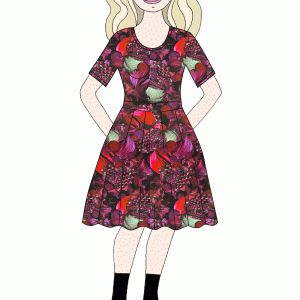 Förhandsbokning Vildaklänning Saga, lilaröd