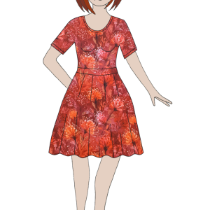 Klänning Saga, röd Grevilla