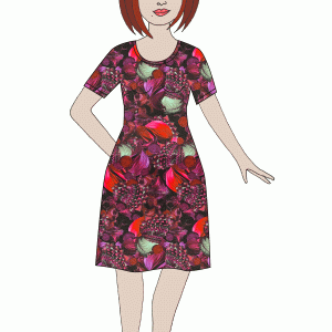 Förhandsbokning Vildaklänning Jenny, lilaröd