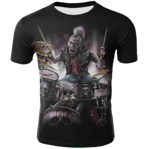 Dödskalle T-Shirt  Hellish Drummer