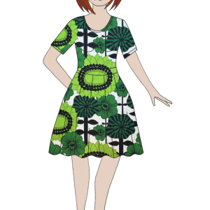 Klänning Saga, Albertina grön