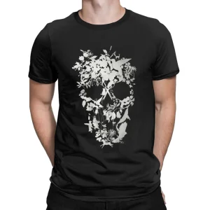 Dödskalle T-Shirt  White Flowers